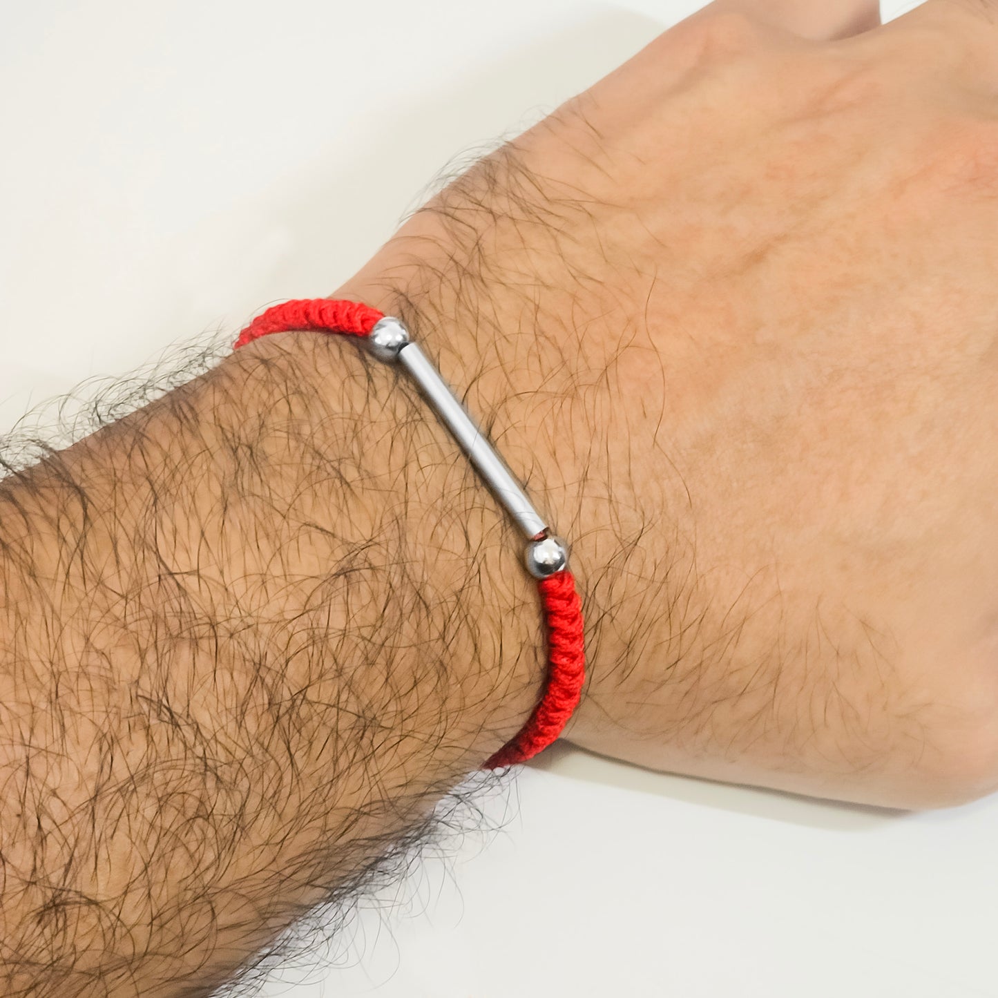 STEEL TUBE RED BRACELET