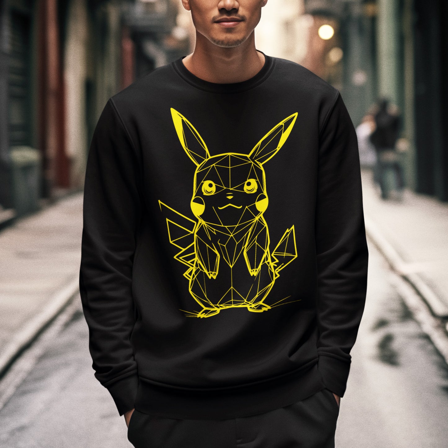 YELLOW PIKACHU BLACK HOODIE