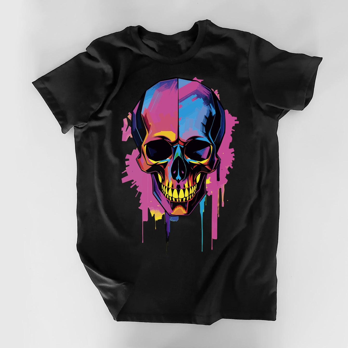 PAINT SKULL BLACK TEE