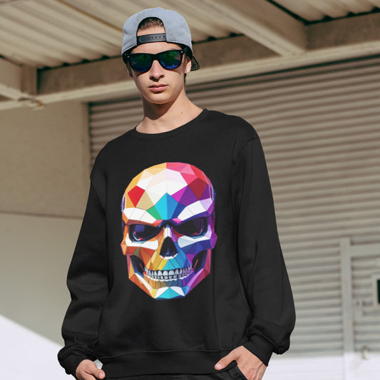 3D COLOR SKULL BLACK HOODIE