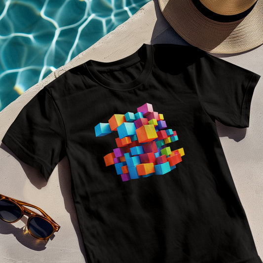 3D CUBES BLACK TEE  II